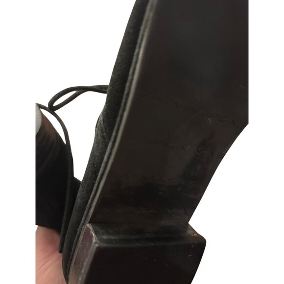 Via Spiga Womens Black Suede Ankle Booties Lace-Up Size 8M Leather Upper - Picture 11 of 12